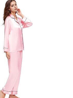 new I.N.C. International Concepts Women's PINK Sz XXL 2pc Piped-Trim Pajama Set